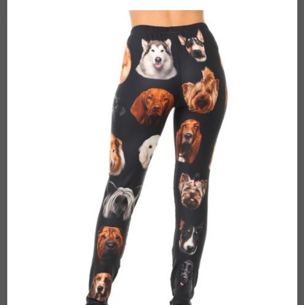 Creamy Soft Cute Puppy Dog Faces Leggings